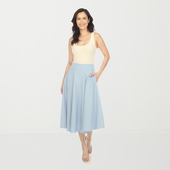 White Mark Womens Midi A-Line Skirt