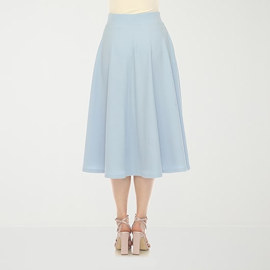 White Mark Womens Midi A-Line Skirt