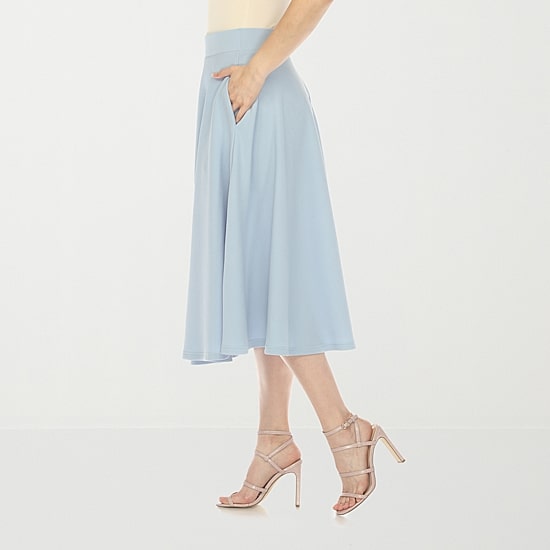 White Mark Womens Midi A-Line Skirt