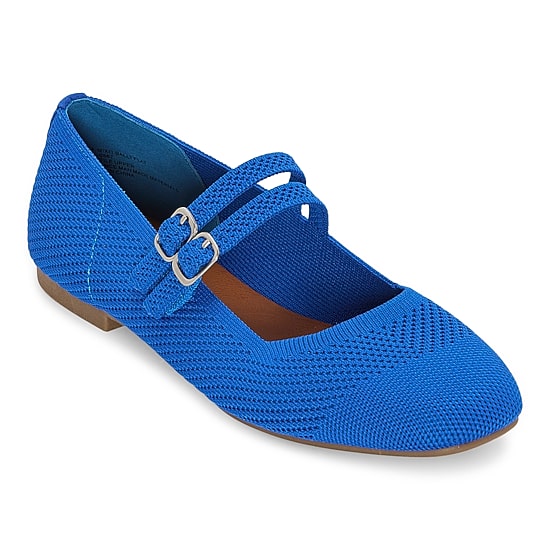 Mixit Double Buckle Mary Jane Womens Square Closed Toe Ballet Flats ...