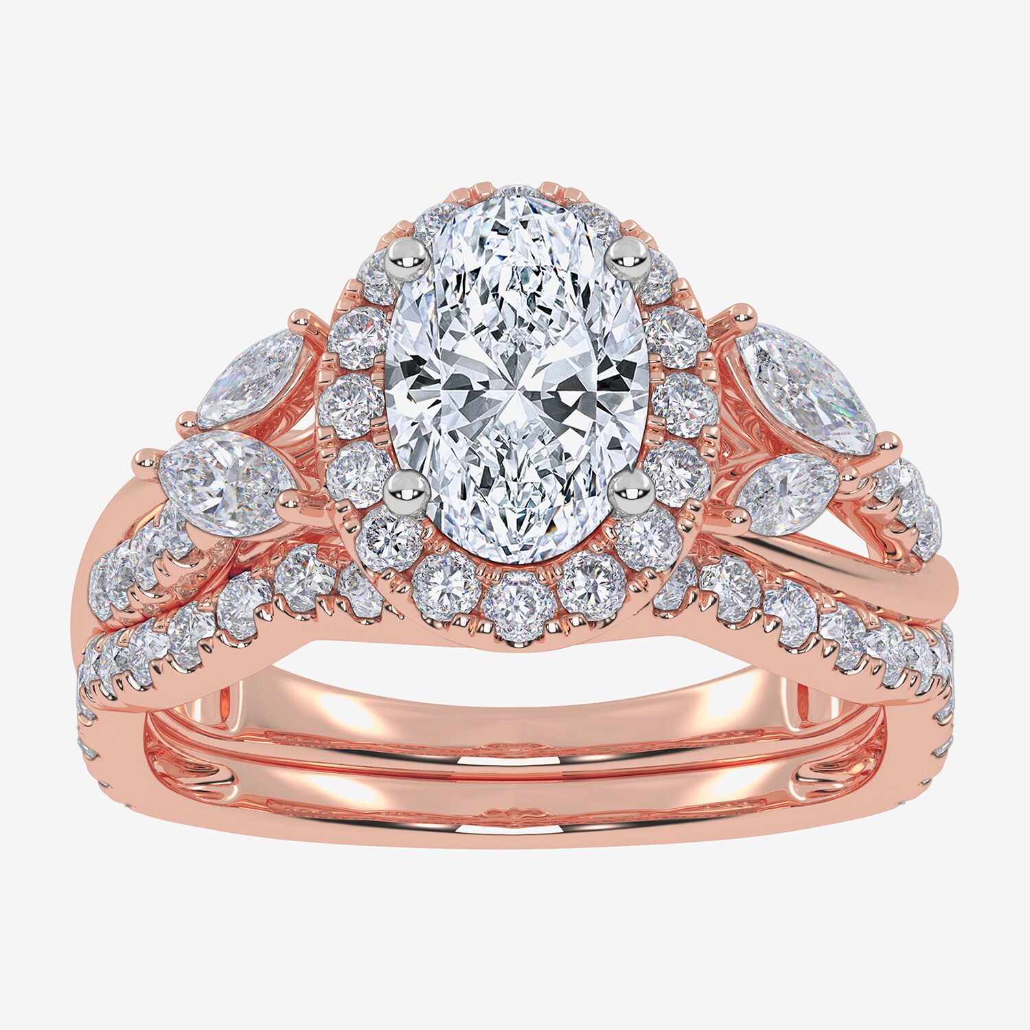 Signature By Modern Bride (G-H,Vs2-Si1) Womens 1 1/2 CT. T.W. Lab Grown White Diamond 14K Gold Oval Halo Engagement Ring