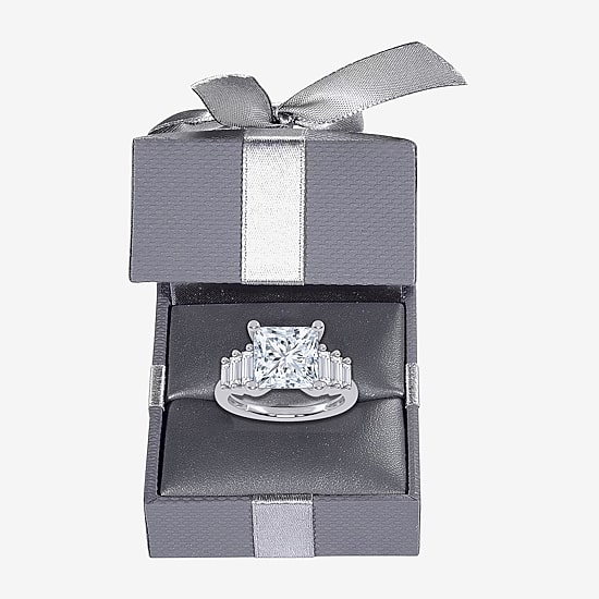 Signature By Modern Bride (G-H, Vs2-Si1) Womens 3 5/8 Ct. T.W. Lab Grown White Diamond 14K Gold Oval Side Stone Engagement Ring
