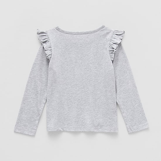 Okie Dokie Toddler & Little Girls Round Neck Long Sleeve T-Shirt