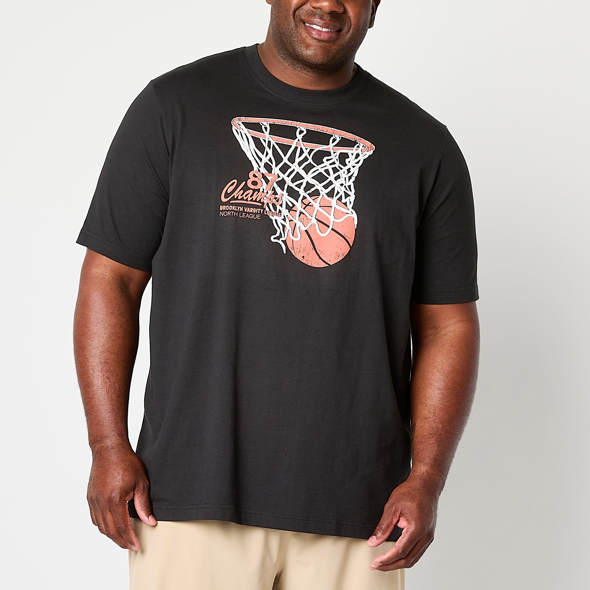 Xersion Mens Crew Neck Short Sleeve Regular Fit Big and Tall Graphic T-Shirt