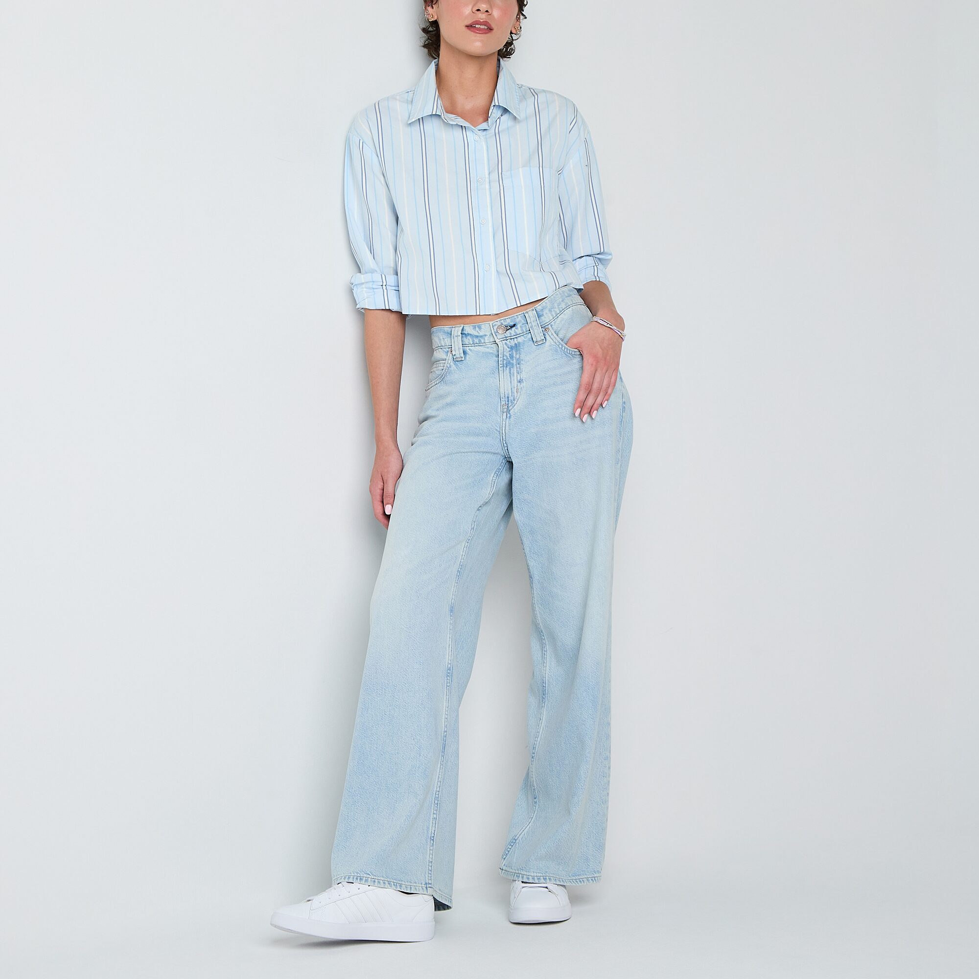 Arizona Womens Juniors Long Sleeve Regular Fit Button-Down Shirt