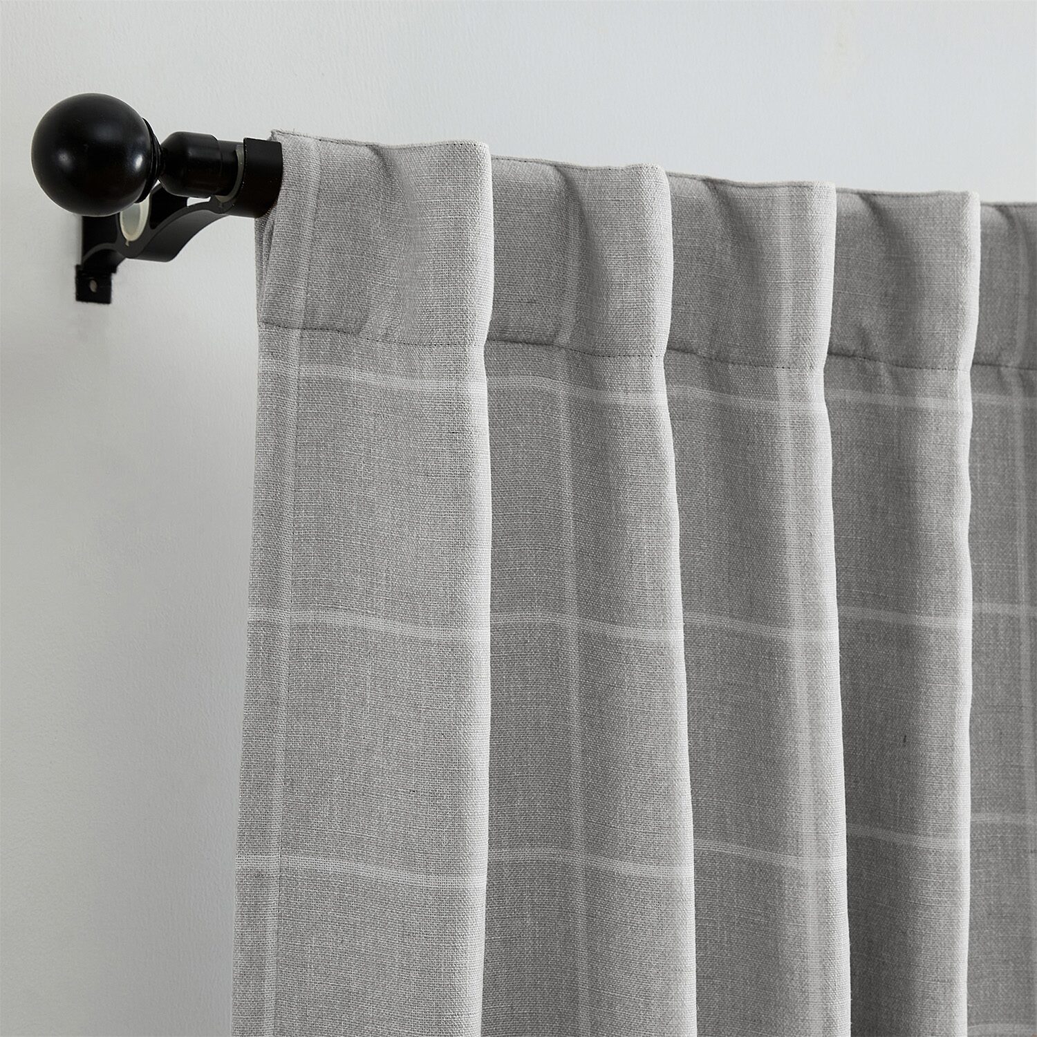 Elrene Home Fashions Sawyer Windowpane Rod Pocket Back Tab Energy Saving Blackout Single Curtain Panel