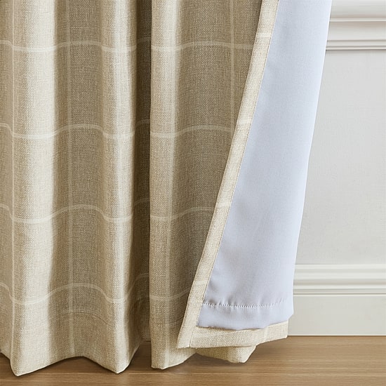 Threadmade Sawyer Windowpane Rod Pocket Back Tab Energy Saving Blackout Single Curtain Panel