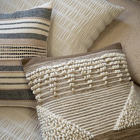 Indigo Road by Egypt Sherrod Chez Knotted Stripe Cotton Rich Square Throw Pillow