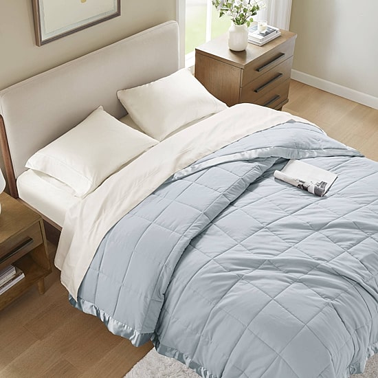 Madison Park Prospect Lightweight Down Alternative Blanket with Satin Trim