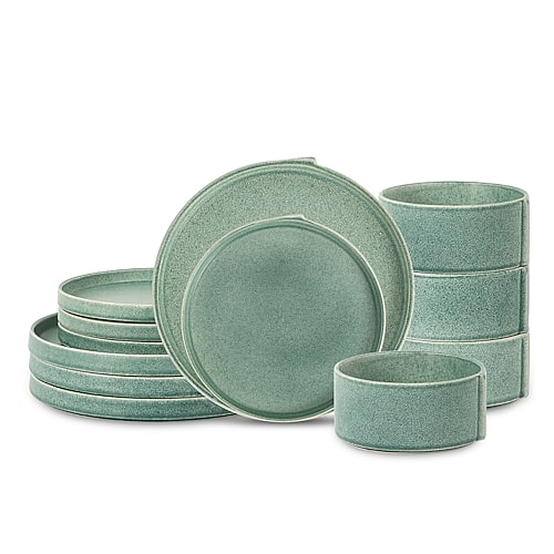 Stone Lain Bao 12-pc. Stoneware Dinnerware Set In Green