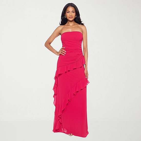 Premier Amour Womens Strapless  Fitted Gown