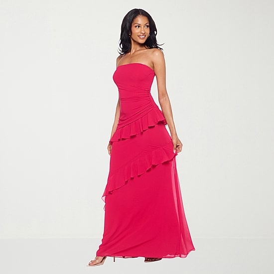 Premier Amour Womens Strapless  Fitted Gown