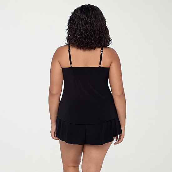 Trimshaper Womens Floral Plus Tankini Swimsuit Top