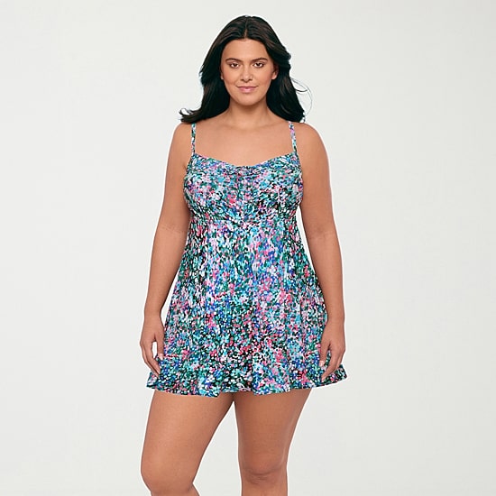 Sonnet Shores Womens Dots Plus Swim Dress