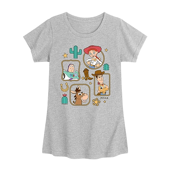 Disney Collection Big Kid Girls Crew Neck Short Sleeve Regular Fit Toy Story Graphic T-Shirt