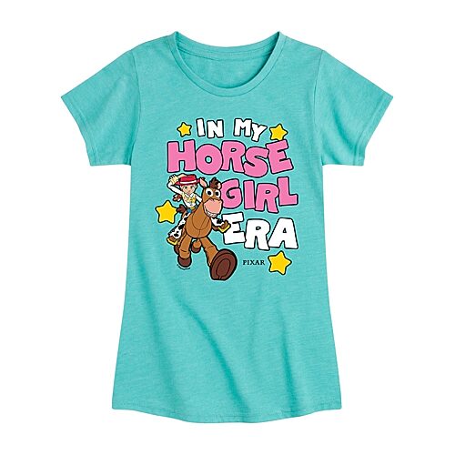 Disney Collection Big Kid Girls Crew Neck Short Sleeve Regular Fit Toy Story Graphic T-Shirt, X-large, Blue