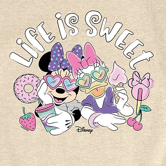 Disney Collection Toddler Girls Crew Neck Short Sleeve Regular Fit Daisy Duck Minnie Mouse Graphic T-Shirt
