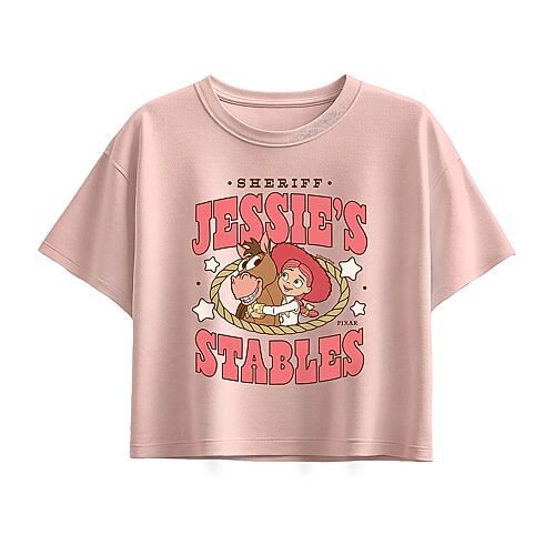 Disney Collection Big Kid Girls Crew Neck Short Sleeve Regular Fit Toy Story Graphic T-Shirt, X-large, Pink