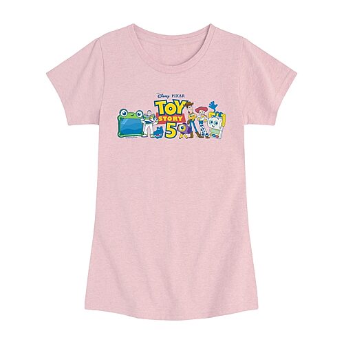 Disney Collection Big Kid Girls Crew Neck Short Sleeve Regular Fit Toy Story Graphic T-Shirt, X-large, Pink