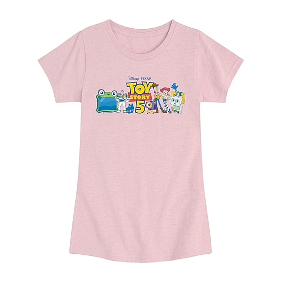 Disney Collection Big Kid Girls Crew Neck Short Sleeve Regular Fit Toy Story Graphic T-Shirt