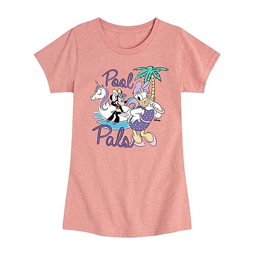 Disney Collection Toddler Girls Crew Neck Short Sleeve Regular Fit Daisy Duck Minnie Mouse Graphic T-Shirt, 4t, Pink