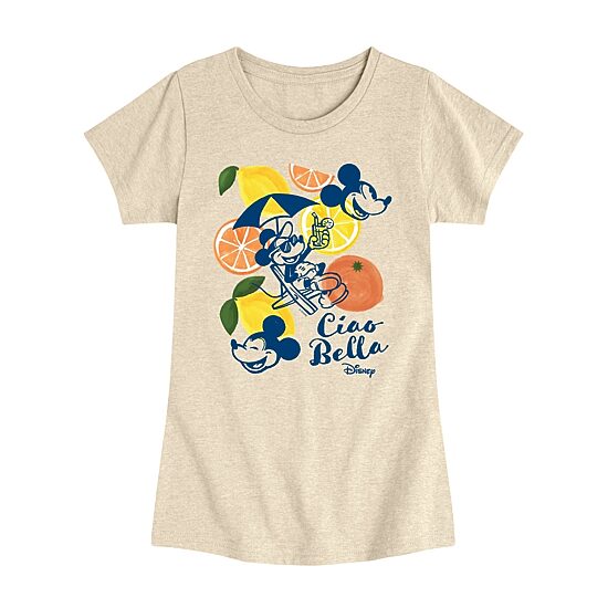 Disney Collection Big Kid Girls Crew Neck Short Sleeve Regular Fit Minnie Mouse Graphic T-Shirt