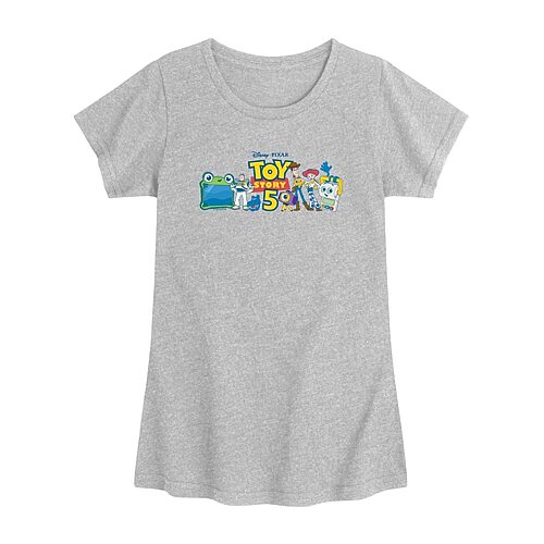 Disney Collection Toddler Girls Crew Neck Short Sleeve Regular Fit Toy Story Graphic T-Shirt, 4t, Gray