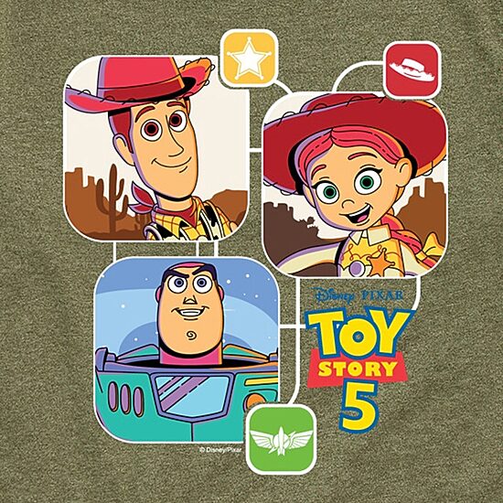 Disney Collection Big Kid Boys Crew Neck Short Sleeve Regular Fit Toy Story Graphic T-Shirt