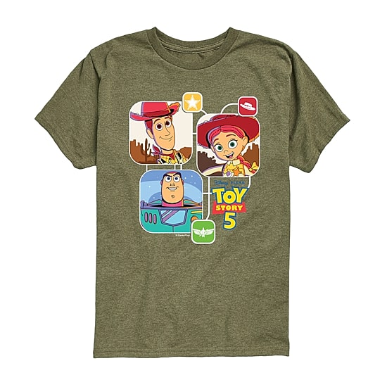 Disney Collection Big Kid Boys Crew Neck Short Sleeve Regular Fit Toy Story Graphic T-Shirt