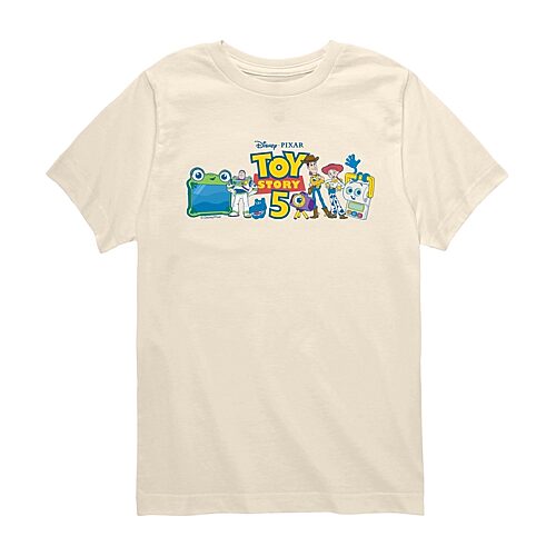 Disney Collection Big Kid Boys Crew Neck Short Sleeve Regular Fit Toy Story Graphic T-Shirt, X-large, White