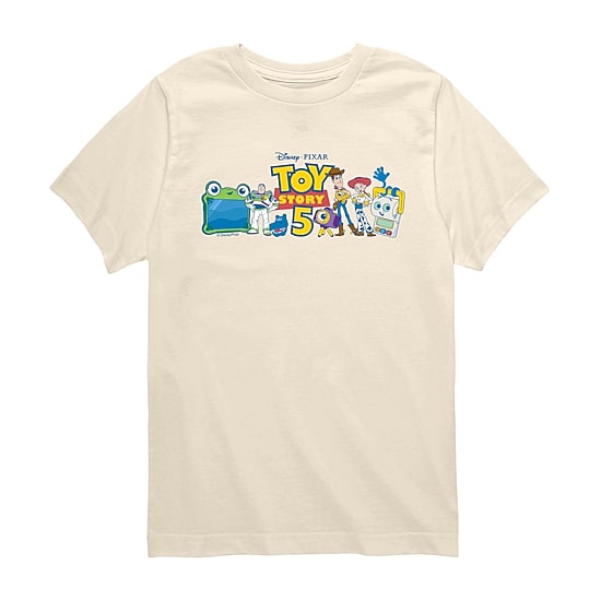 Disney Collection Big Kid Boys Crew Neck Short Sleeve Regular Fit Toy Story Graphic T-Shirt