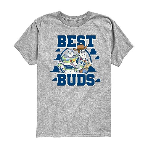 Disney Collection Big Kid Boys Crew Neck Short Sleeve Regular Fit Toy Story Graphic T-Shirt, X-large, Gray