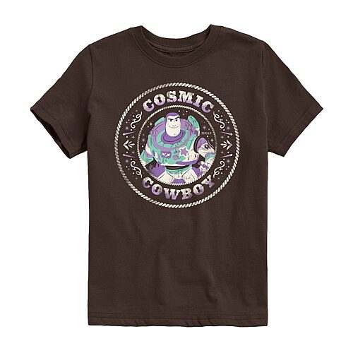 Disney Collection Big Kid Boys Crew Neck Short Sleeve Regular Fit Toy Story Graphic T-Shirt, Large, Brown