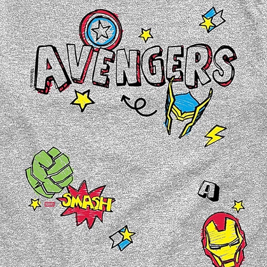 Disney Collection Big Kid Boys Crew Neck Short Sleeve Regular Fit Avengers Marvel Graphic T-Shirt