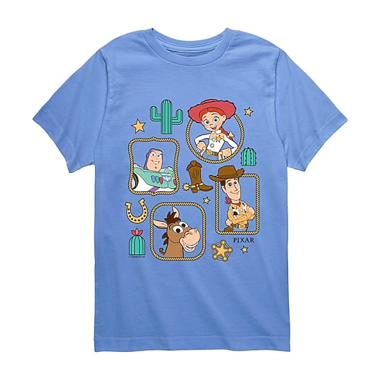 Disney Collection Big Kid Boys Crew Neck Short Sleeve Regular Fit Toy Story Graphic T-Shirt
