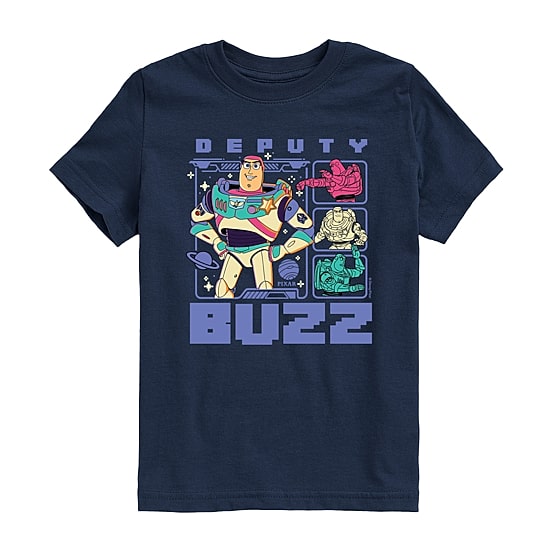 Disney Collection Big Kid Boys Crew Neck Short Sleeve Regular Fit Toy Story Graphic T-Shirt