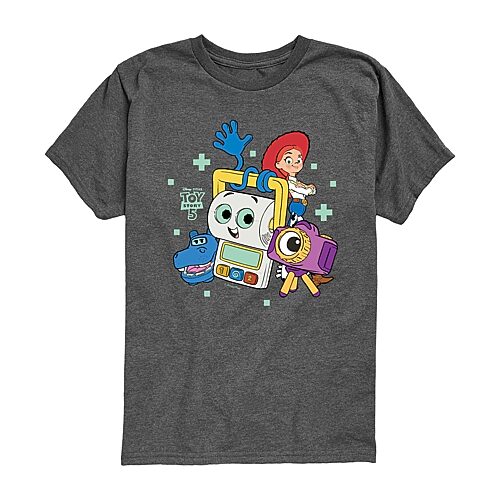 Disney Collection Big Kid Boys Crew Neck Short Sleeve Regular Fit Toy Story Graphic T-Shirt, X-large, Black