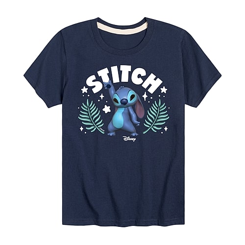 Disney Collection Toddler Boys Crew Neck Short Sleeve Regular Fit Lilo & Stitch Graphic T-Shirt, 4t, Blue