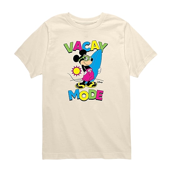 Disney Collection Toddler Boys Crew Neck Short Sleeve Regular Fit Mickey Mouse Graphic T-Shirt