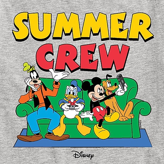 Disney Collection Toddler Boys Crew Neck Short Sleeve Regular Fit Mickey and Friends Graphic T-Shirt