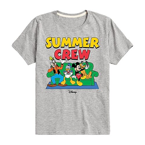 Disney Collection Toddler Boys Crew Neck Short Sleeve Regular Fit Mickey and Friends Graphic T-Shirt, 5t, Gray