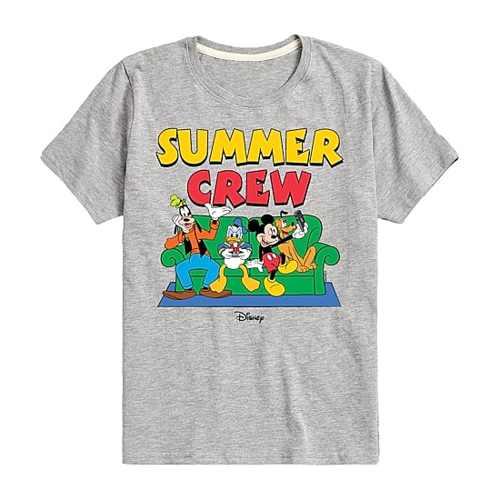 Disney Collection Toddler Boys Crew Neck Short Sleeve Regular Fit Mickey and Friends Graphic T-Shirt
