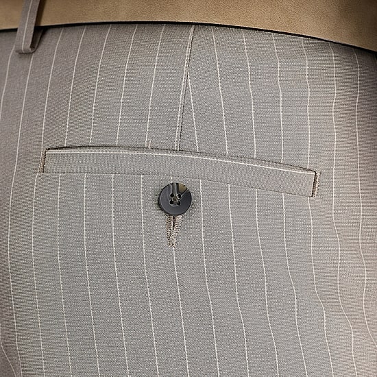 Haggar JMH Mens Stretch Fabric Classic Fit Striped Flat Front Suit Pant
