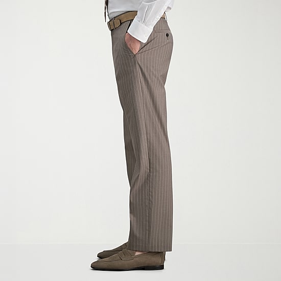 Haggar JMH Mens Stretch Fabric Classic Fit Striped Flat Front Suit Pant