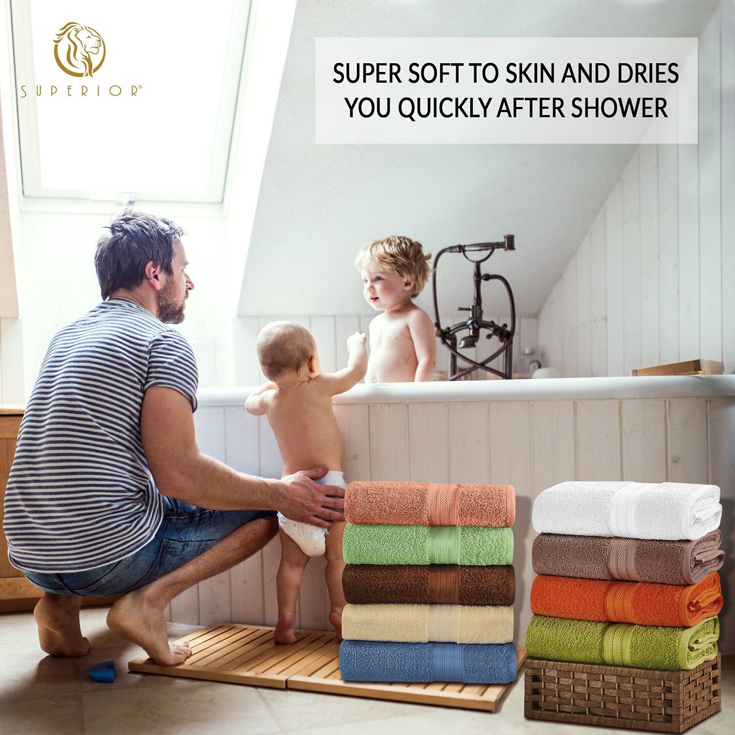 SUPERIOR® Atlas Premium Cotton 8-pc. Quick Dry Bath Towel Set