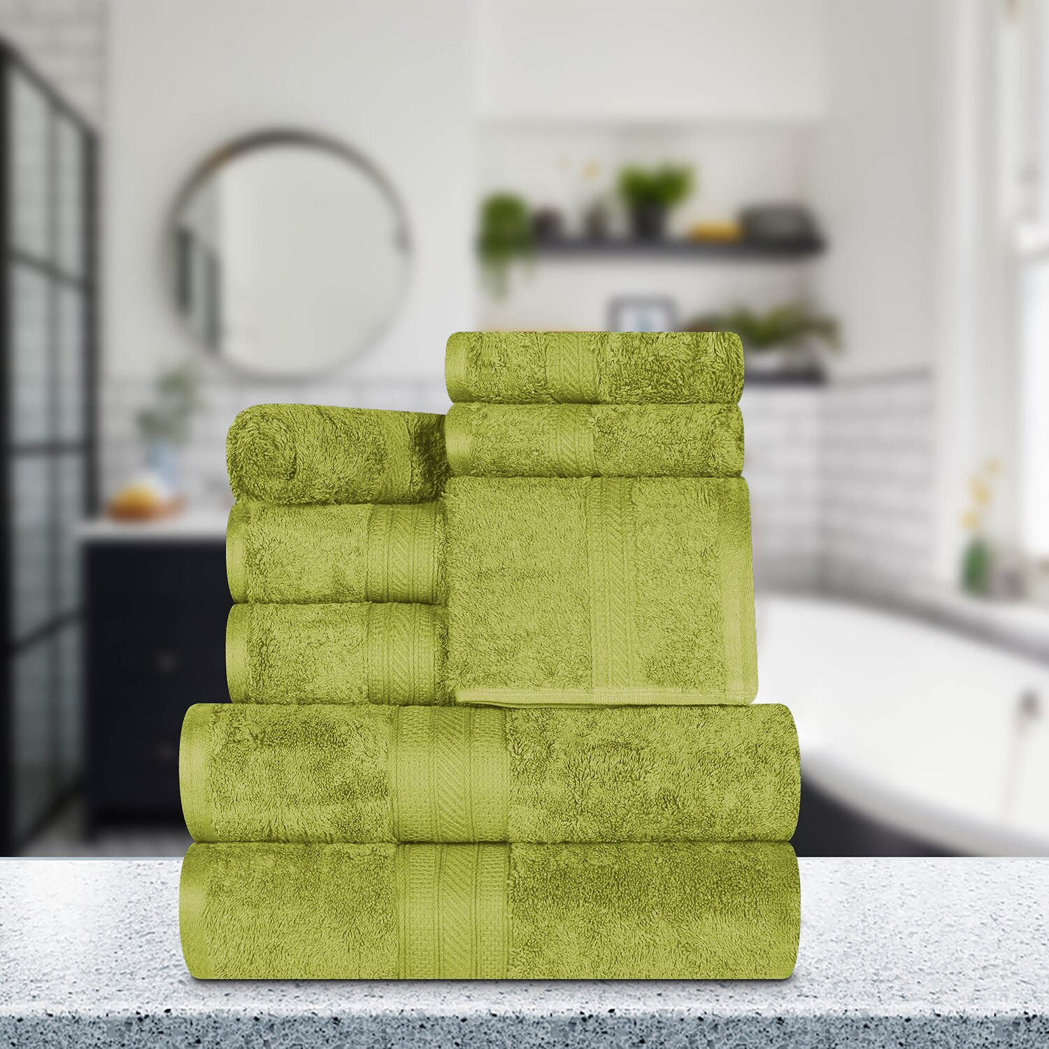 SUPERIOR® Atlas Premium Cotton 8-pc. Quick Dry Bath Towel Set
