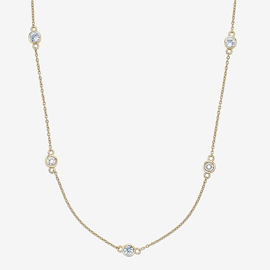 Womens 18K Gold Over Silver 18 Inch Cable Chain Necklace