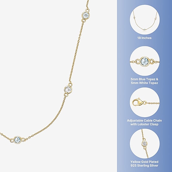 Womens 18K Gold Over Silver 18 Inch Cable Chain Necklace
