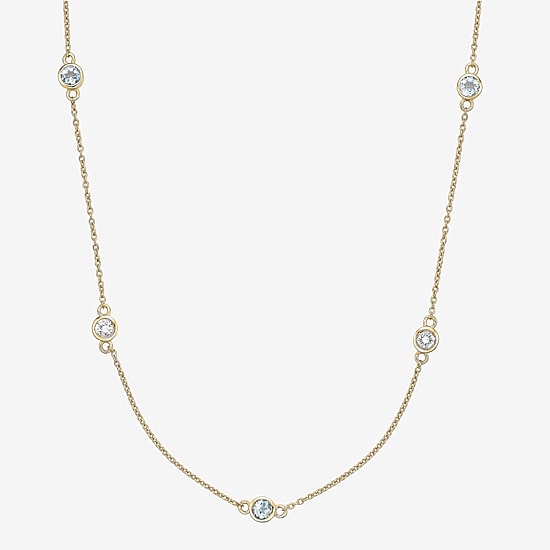 Womens 18K Gold Over Silver 18 Inch Cable Chain Necklace