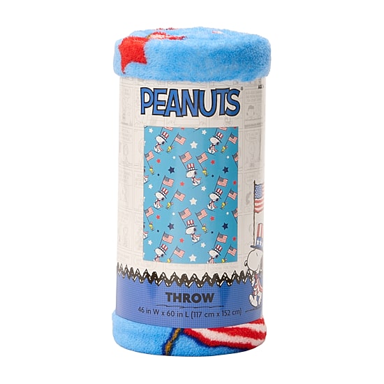 Peanuts Star Spangled Throw Peanuts Snoopy Washable Lightweight Throw